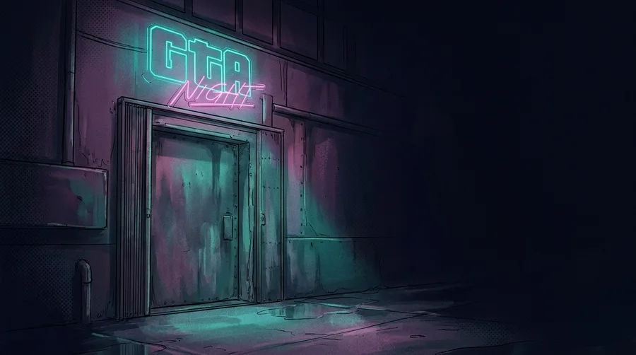 Secret spots at GTA Night, illustrated in GTA VI style