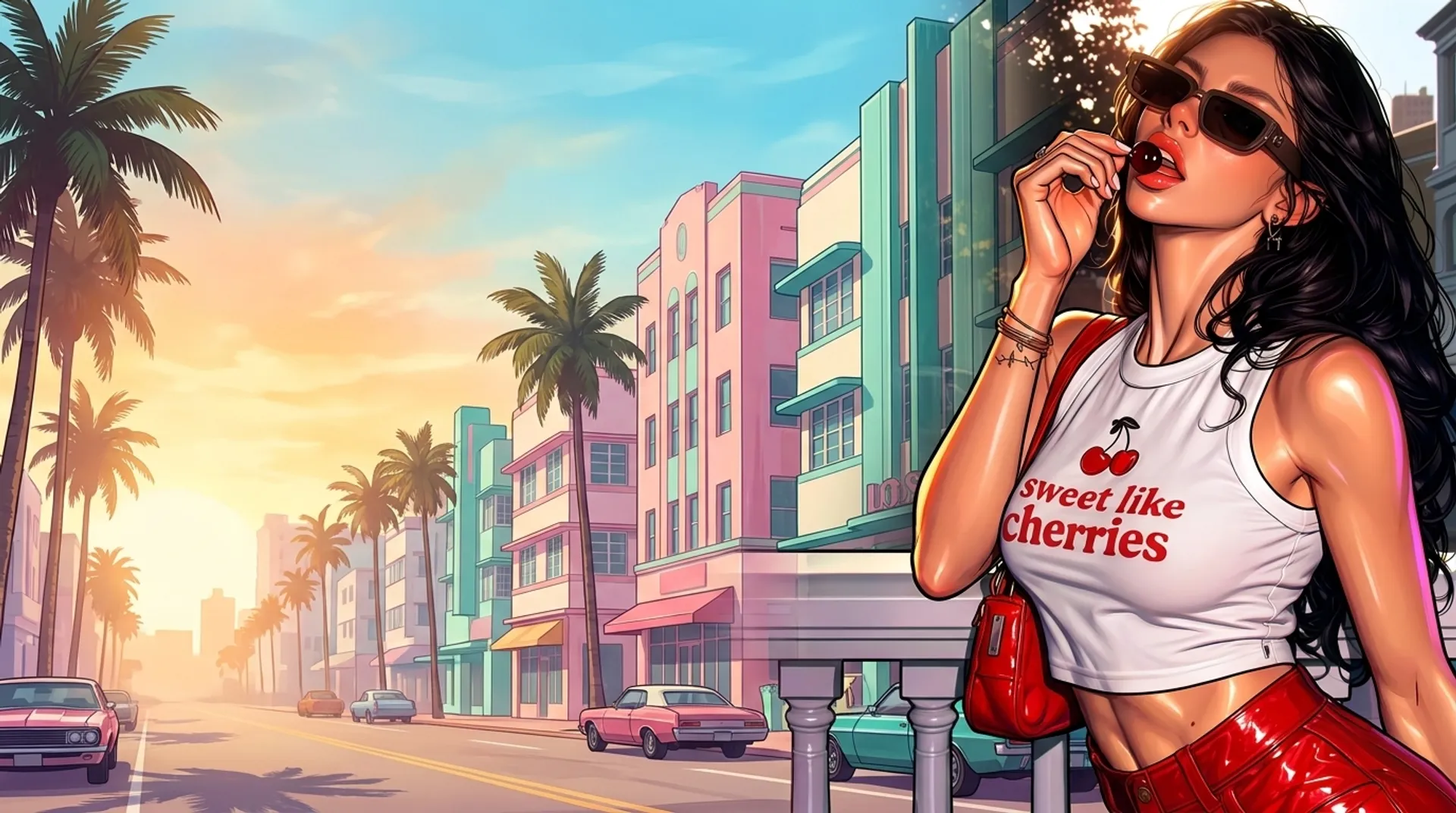GTA Night loading art — sweet like cherries